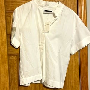 Short sleeve, middle button up, banana republic white